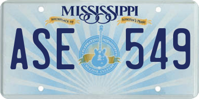 MS license plate ASE549