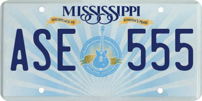 MS license plate ASE555