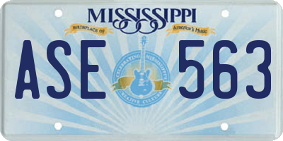 MS license plate ASE563
