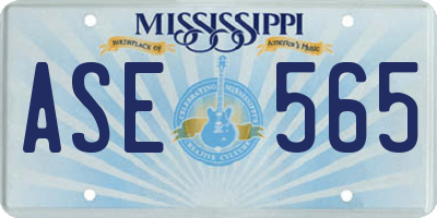 MS license plate ASE565