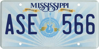 MS license plate ASE566