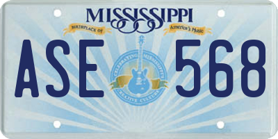 MS license plate ASE568