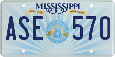 MS license plate ASE570