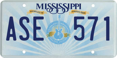 MS license plate ASE571