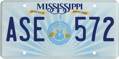 MS license plate ASE572