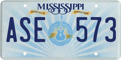 MS license plate ASE573