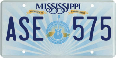 MS license plate ASE575