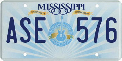 MS license plate ASE576