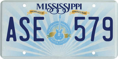 MS license plate ASE579