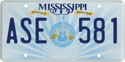 MS license plate ASE581
