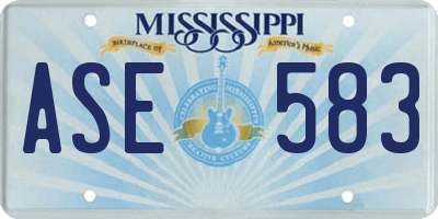 MS license plate ASE583