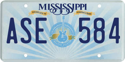 MS license plate ASE584