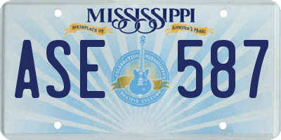 MS license plate ASE587