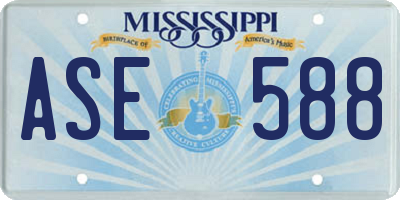 MS license plate ASE588