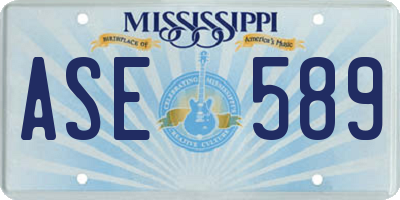 MS license plate ASE589