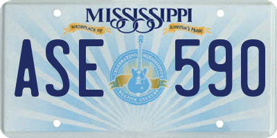 MS license plate ASE590