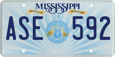 MS license plate ASE592
