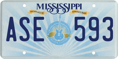 MS license plate ASE593