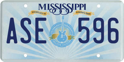 MS license plate ASE596