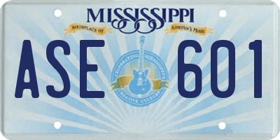 MS license plate ASE601