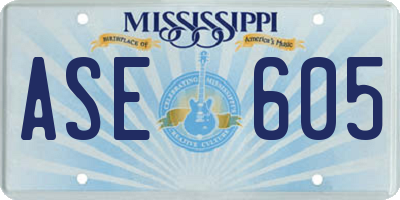MS license plate ASE605