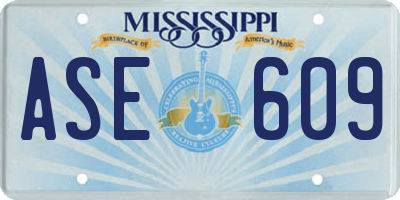 MS license plate ASE609