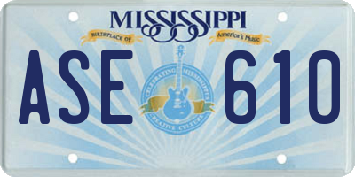 MS license plate ASE610