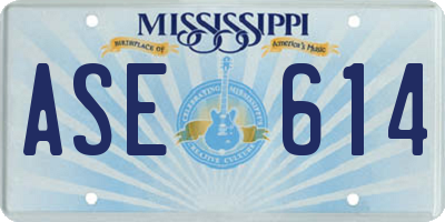MS license plate ASE614