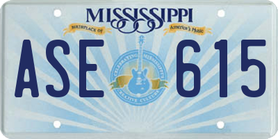 MS license plate ASE615