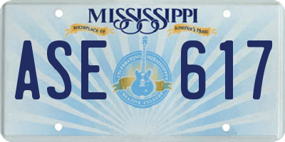 MS license plate ASE617