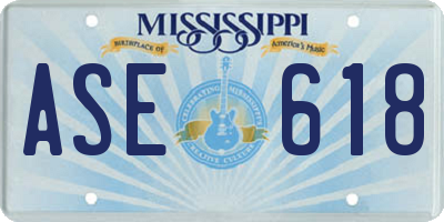 MS license plate ASE618