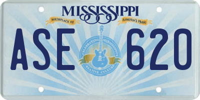MS license plate ASE620