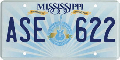 MS license plate ASE622