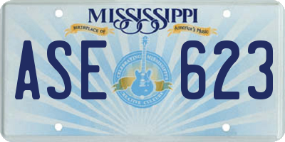 MS license plate ASE623