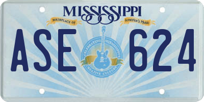 MS license plate ASE624