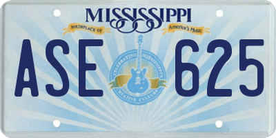 MS license plate ASE625