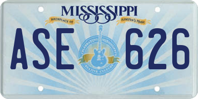 MS license plate ASE626