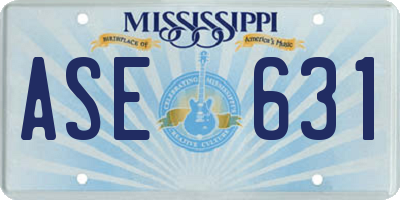 MS license plate ASE631