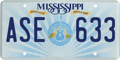 MS license plate ASE633