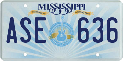 MS license plate ASE636
