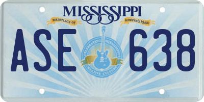 MS license plate ASE638