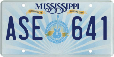 MS license plate ASE641
