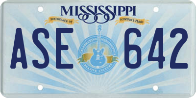 MS license plate ASE642