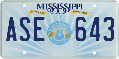 MS license plate ASE643