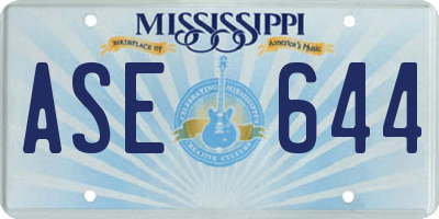 MS license plate ASE644