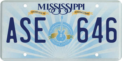 MS license plate ASE646