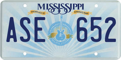MS license plate ASE652