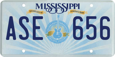 MS license plate ASE656