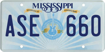 MS license plate ASE660