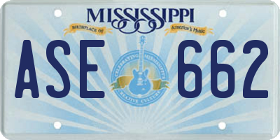 MS license plate ASE662